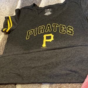 Genuine merchandise maker. Med sz.black with gold letters. Pittsburg pirates.